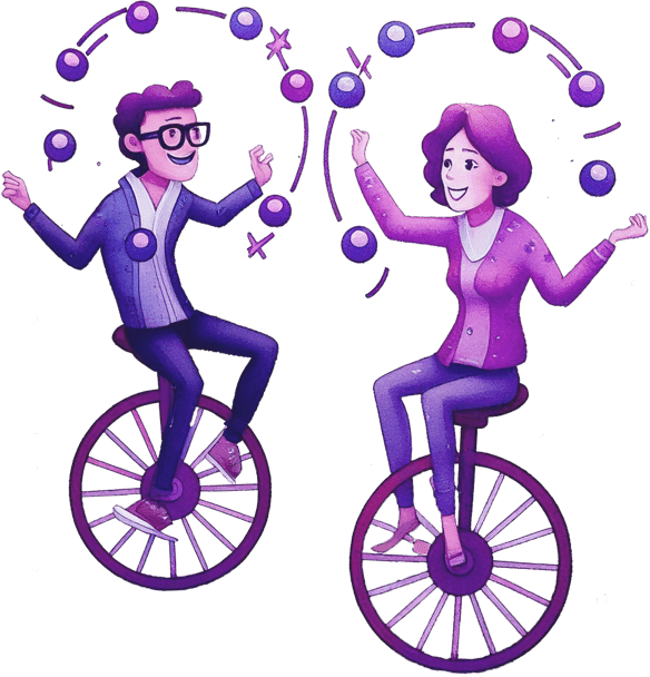 Sjonglere på enhjulssykkel